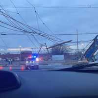 <p>Downed wires along Route 3 Feb. 1.</p>