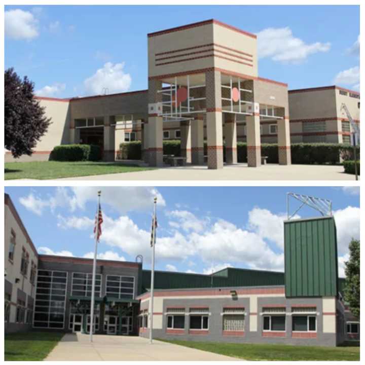 Berry Elementary (top) and Mattawoman Middle School campus.