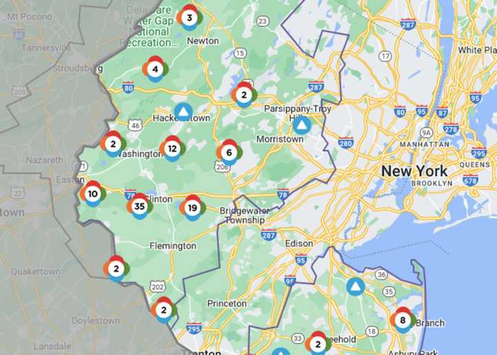 JCP&amp;L outages across New Jersey.