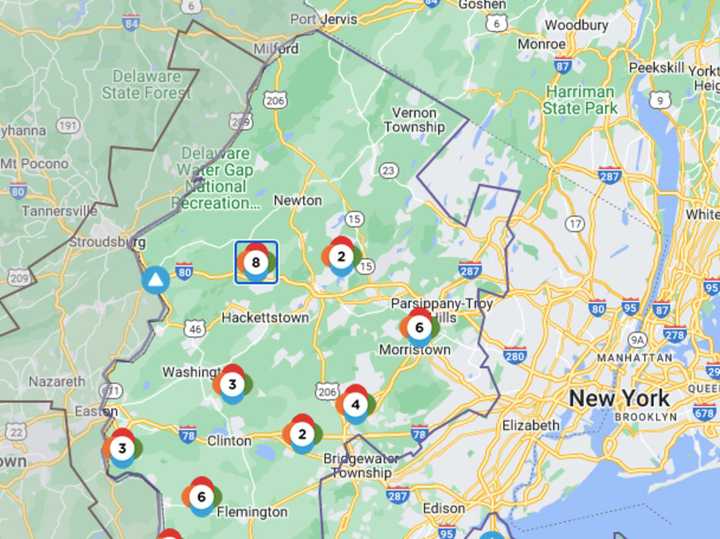 JCP&amp;L Outage Map March 15.