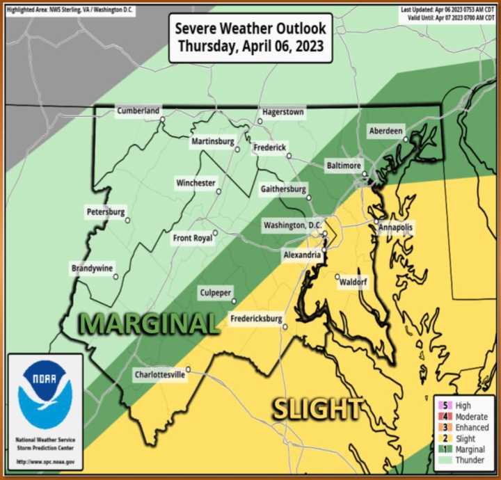 The planned weather on Thursday, April 6.