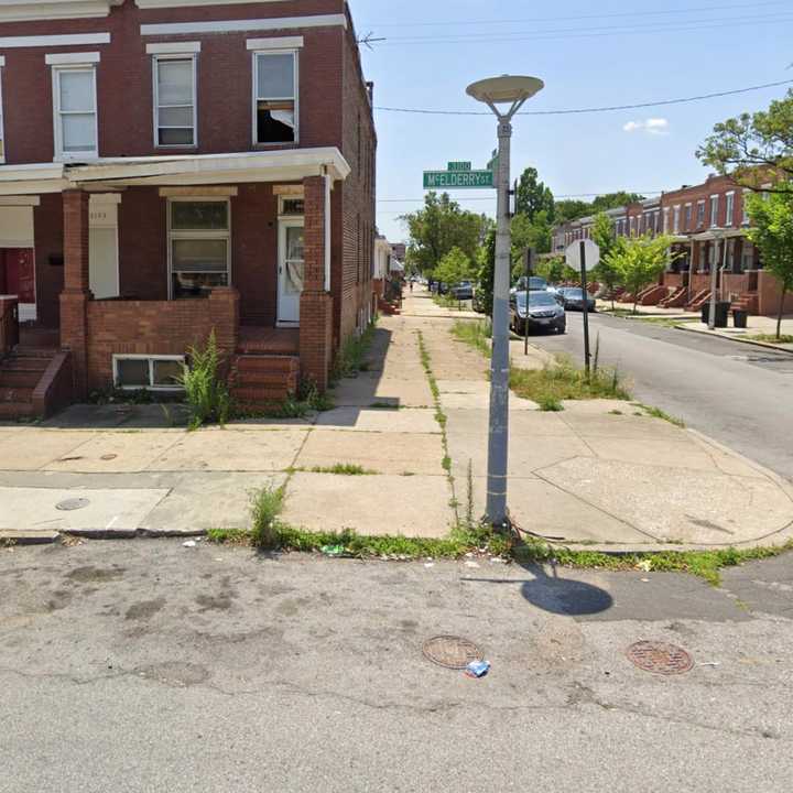 The midday shooting was reported in the 3100 block of McElderry Street in Baltimore.