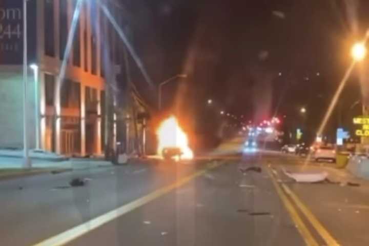 25-Year-Old Driver Killed In Fiery Jersey City Crash (VIDEO)