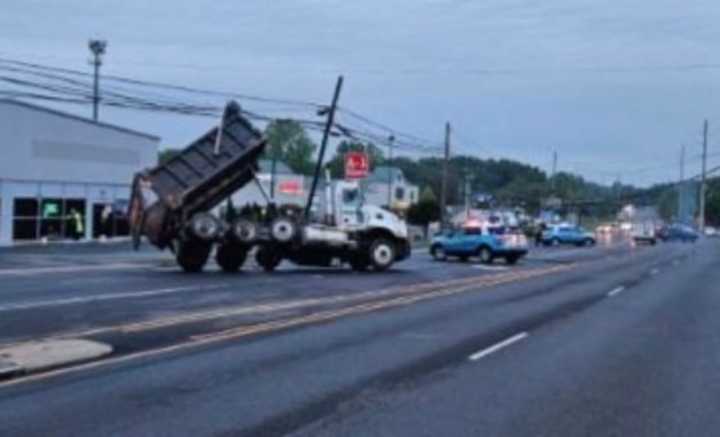 Dump truck crash in PWC.