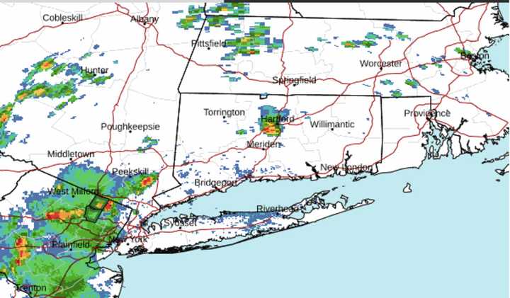 A radar image of the region at about 3 p.m. Sunday, June 25.