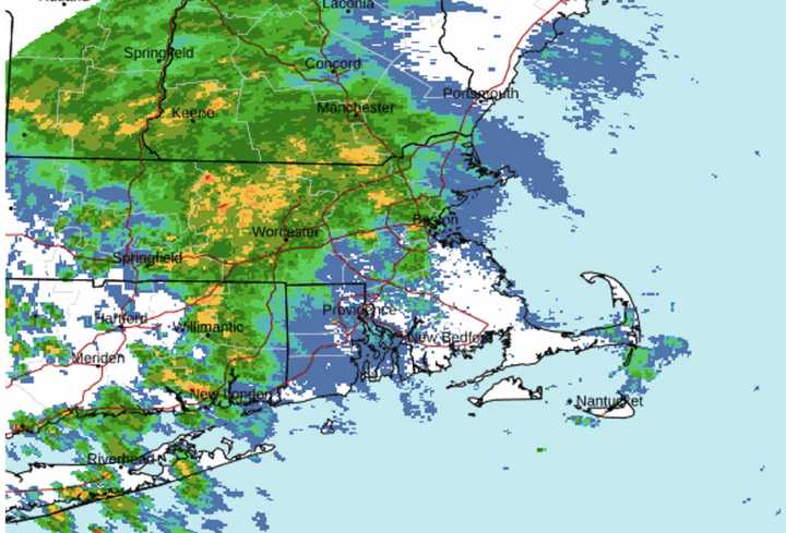 A radar image of the region at around 8:15 a.m. Sunday, July 2.