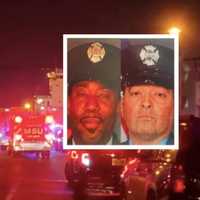 <p>Newark firefighters Augusto Acabou, 45, (right) and Wayne Brooks, Jr., 49, died in the line of duty at Port Newark Wednesday, July 5.</p>