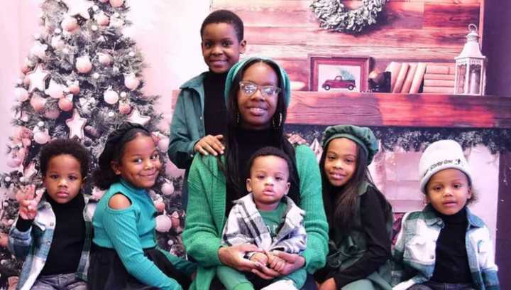 Qadirah Lewis with her children.