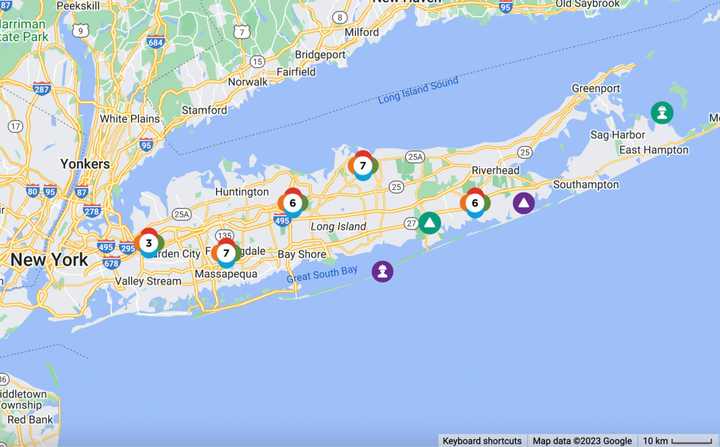 PSEG Long Island&#x27;s outage map as of Friday, July 14 around 11:30 a.m.