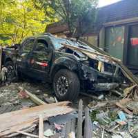 <p>A pickup smashed into a home on Wednesday, Aug. 2 in Howell.</p>