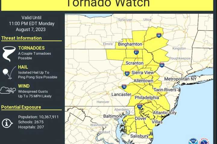 Tornado Watch In Effect For South Jersey