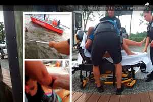 Videos Show Police Rescue Woman With Broken Leg In Jet Ski Crash With BF On Jersey Shore River