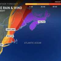 <p>Hurricane Lee rain and wind weather map.</p>