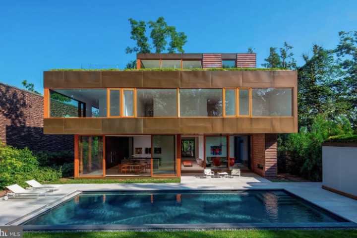 Wrapped In Bronze: $10M DC Home Built By Renowned Architect  Has Saltwater Pool, Panoramic View