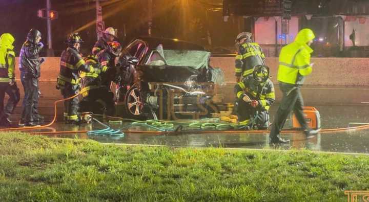 The crash scene. (Photo courtesy The Lakewood Scoop (TLS))