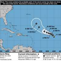 <p>On the forecast track, Rina is expected to move north-northwest west over open water through early next week.</p>