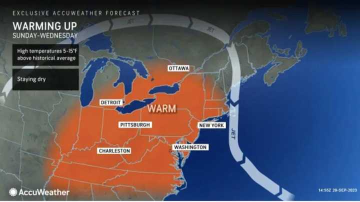 Weather map through early October 2023.