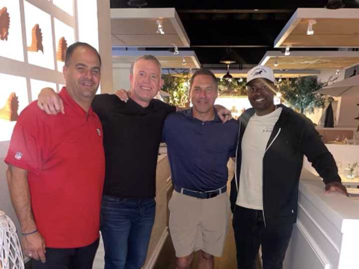 Sean Casey, Mark DeRosa, and Larry Adegoke dined at Elia Mediterranean Restaurant on Tuesday, Oct. 3.