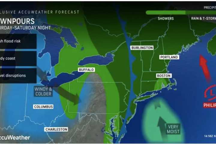 Flash Flood Risk: Cold Front To Run Into Philippe, Bringing Heavy Downpours, Scattered Storms