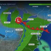 <p>Rain will move in from west to east late in the morning on Saturday.</p>