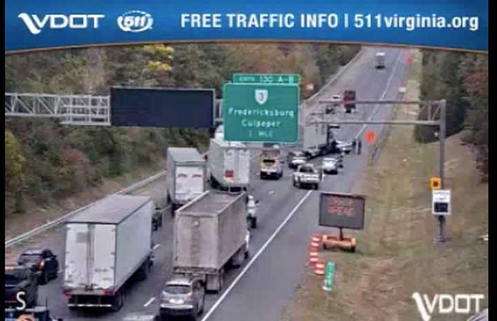 A tractor trailer crashed on I-95 in Spotsylvania on Tuesday, Oc. 17.