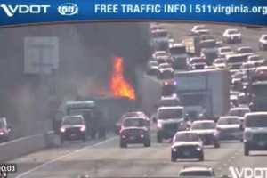 Video Shows Tractor Trailer Fire On Capital Beltway In Fairfax County (DEVELOPING)