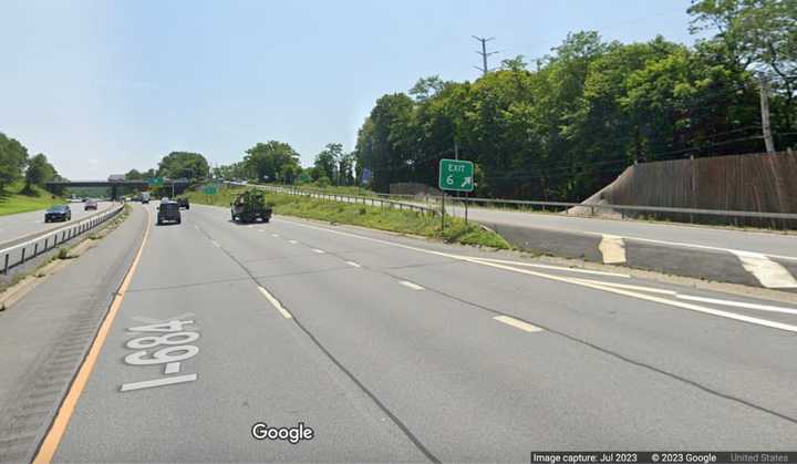 I-684 southbound in Bedford will be reduced to one lane between Exit 6 and Exit 5.