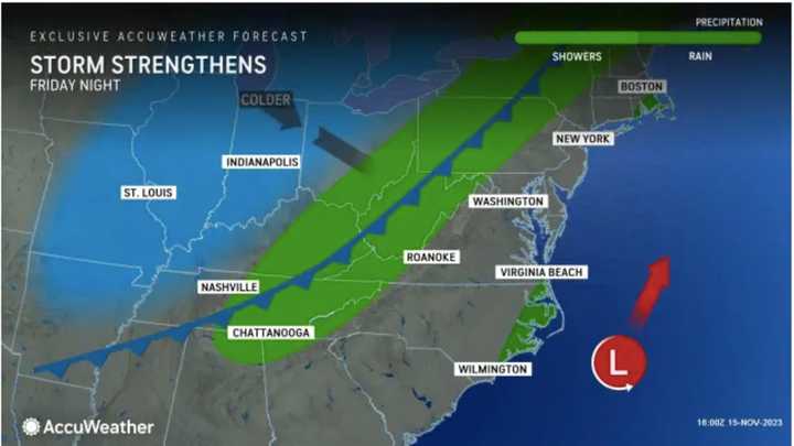 The coastal storm system is on track for the region Friday, Nov. 17 into Saturday, Nov. 18.
  
