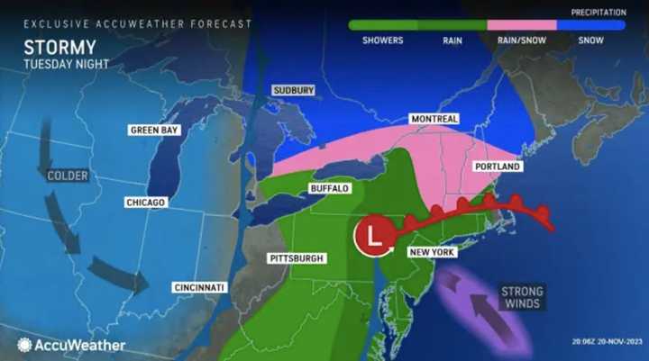 AccuWeather map for Tuesday, Nov. 21.