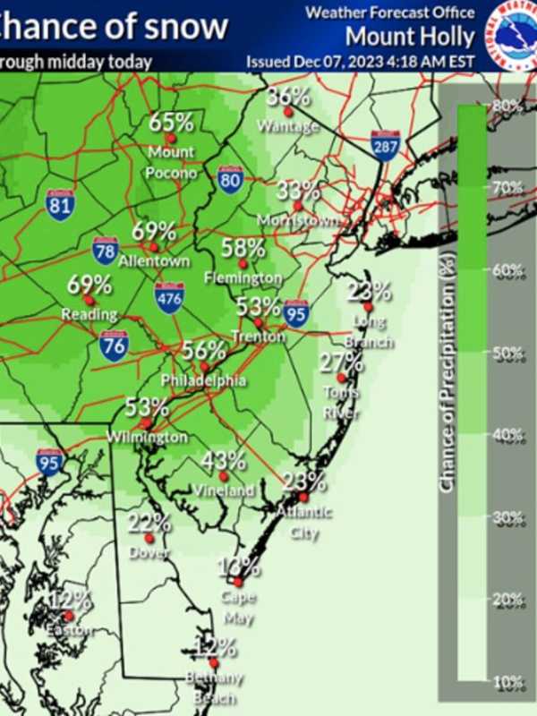 Snow Could Disrupt Travel Across New Jersey