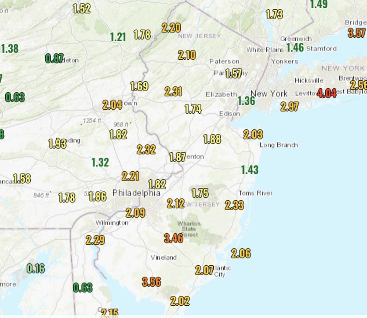 These Nj Towns Got The Most Rain Snow In Weekend Storm Parsippany Troy Hills Daily Voice