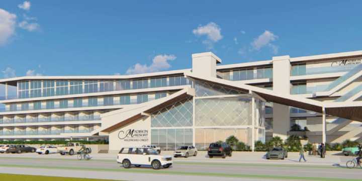 Artist's rendering of the front side of Madison Resort