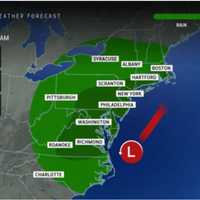 <p>A look at areas (shown in green) expected to see the heaviest rain from the post-Christmas storm Wednesday, Dec. 27 into Thursday, Dec. 28.</p>