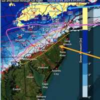 <p>New forecast maps in this weekend's storm show up to seven inches of snow are expected in some parts of New Jersey and Pennsylvania.
  
</p>