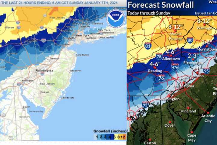 How Accurate Were NWS' Snowfall Predictions In North Jersey? Let's Compare Maps