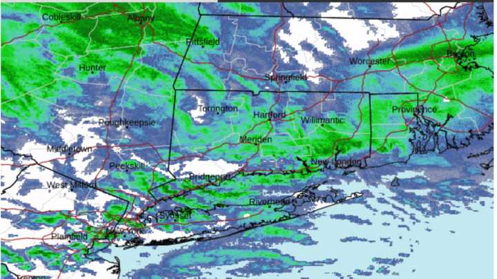 A radar image of the region at around 8 a.m. Sunday, Jan. 7.