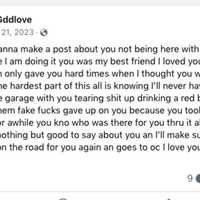 <p>Gary Gddlove penned a tribute to Kelby Lester, who died in his passenger's seat as he fled from the crash scene, authorities said.</p>