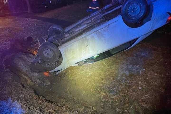 Unlicensed DUI Driver, Passenger Escape Flipped Car In Stafford: Sheriff