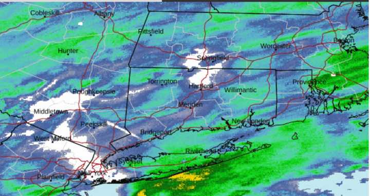 A radar image of the region at around 7 a.m. Tuesday, Jan. 16.