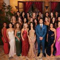 <p>Joey Graziadei and the 32 contestants of his season of ABC's "The Bachelor."</p>