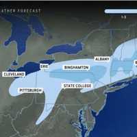 <p>Areas in the darker shade of blue are expected to see 3 to 6 inches of accumulation with 1 to 3 inches forecast in the areas in lighter blue.</p>