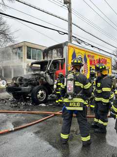 Truck Goes Up In Flames On Busy Main Road In Westchester: Video