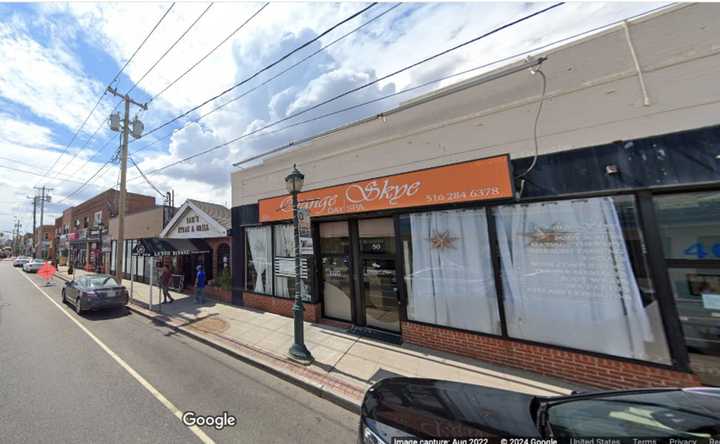 The blaze broke out at Orange Skye Day Spa, located at 50 Rockaway Ave. in Valley Stream.