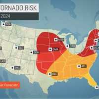 <p>Tornado risk across parts of the U.S.</p>