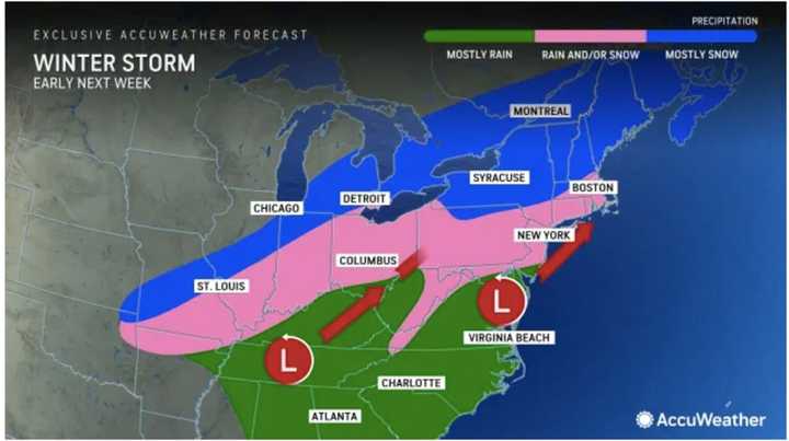 A look at the winter storm system on track for early next week.