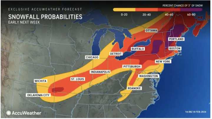 Forecast Map: These Areas Have Highest Chance Of Seeing Snow During Pre ...