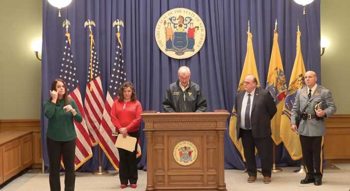 NJ Gov. Phil Murphy gives a winter storm briefing.