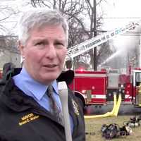 <p>Piscataway Mayor Brian Wahler at the fire scene.</p>