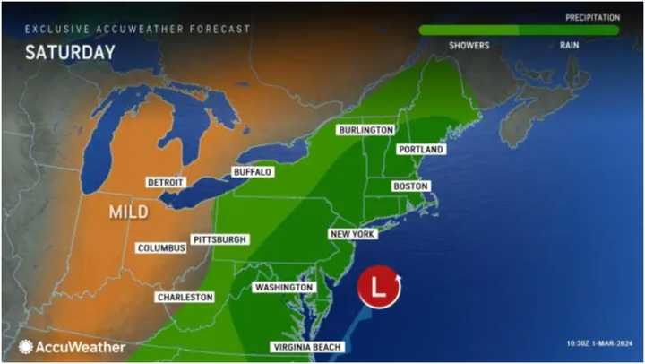 There will be rain at times throughout the day and into the evening on Saturday, March 2.