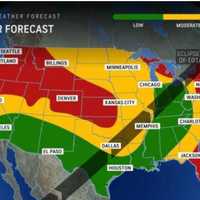 <p>Here's the current projected cloud cover forecast for the solar eclipse on Monday, April 8.</p>